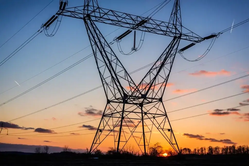 rede de transmissão de energia para representar geração, distribuição e transmissão de energia elétrica