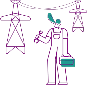 ilustração de distribuidora de energia